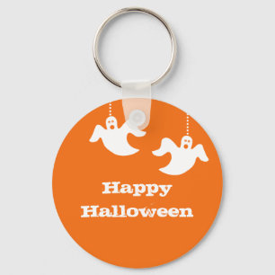 Hanging Ghosts Halloween Sleutelhanger, Sinaasappe Sleutelhanger