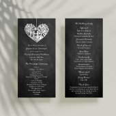 Hanging Heart Tree Chalkboard Programme de mariage