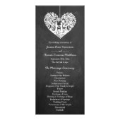 Hanging Heart Tree Chalkboard Programme de mariage (Devant)