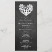 Hanging Heart Tree Chalkboard Wedding Programme Programma (Voorkant)