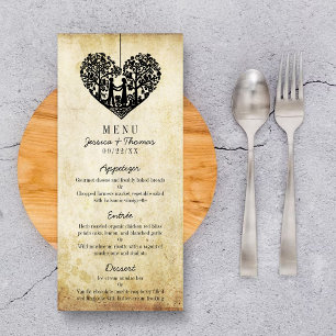 Hanging Heart Tree Vintage Wedding Menu