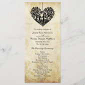 Hanging Heart Tree Vintage Wedding Programme (Devant)