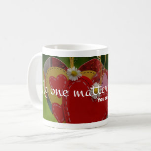 Hanging Hearts: betekenisvolle 'Niemand doet er to Koffiemok