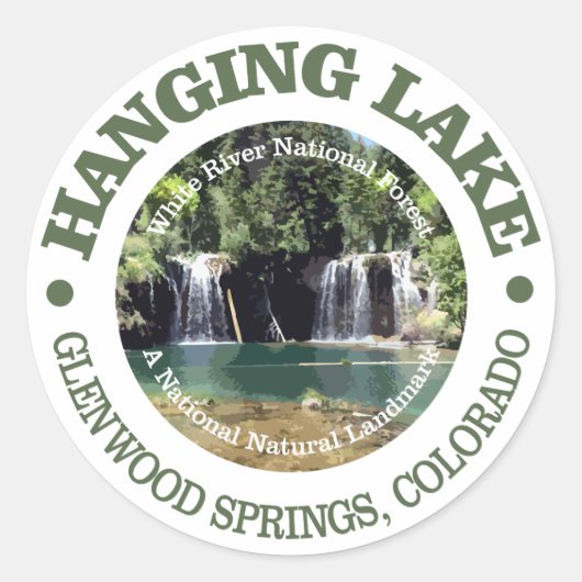 Hanging Lake Ronde Sticker (Voorkant)