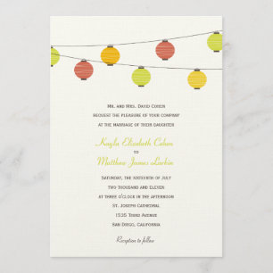 Hanging Lantern Wedding Invitation Kaart