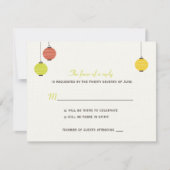 Hanging Lantern Wedding RSVP Card (Voorkant)