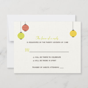 Hanging Lantern Wedding RSVP Card