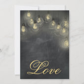 Hanging Lights  Chalkboard Wedding Invites Kaart (Achterkant)
