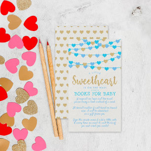 Hanging Love Hearts Little Lieverd Baby shower Informatiekaartje