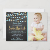 Hanging Love Hearts Little Sweeschatje Bedankkaart (Voorkant)