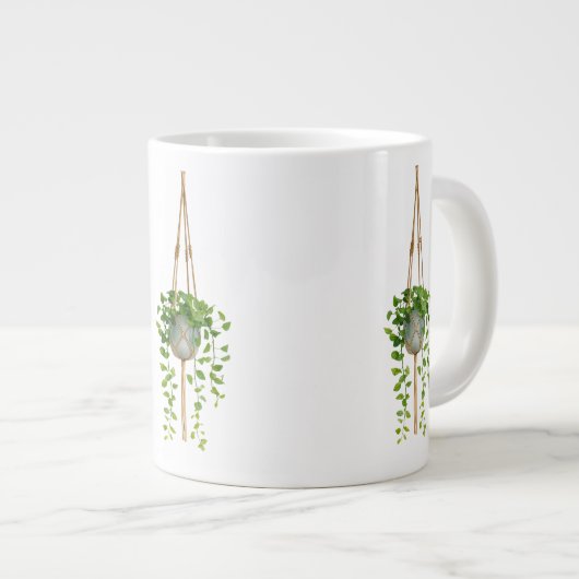 Hanging Macrame Plant Holder Boho Mug (Devant droit)