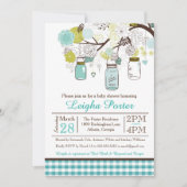 Hanging Mason Jars Bébé ou Invitation de Fête de l (Devant)