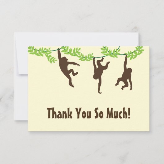 Hanging Monkey Dank je Bedankkaart (Voorkant)
