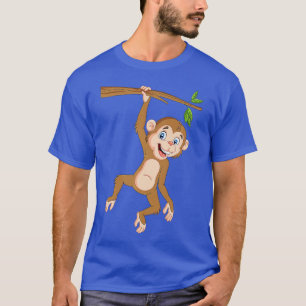 Hanging Monkey Monkeys Oerwoud Safari Primate Anim T-shirt