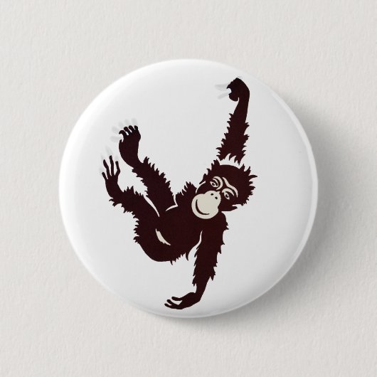 Hanging Monkey Ronde Button 5,7 Cm (Voorkant)