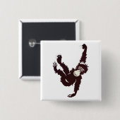 Hanging Monkey Vierkante Button 5,1 Cm (Voorkant /achterkant)