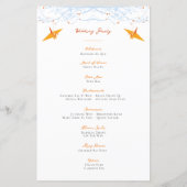 Hanging Orange Papier Granes Programme de mariage (Dos)
