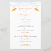 Hanging Orange Papier Granes Programme de mariage (Devant)