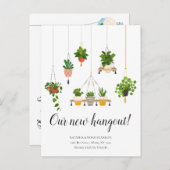 Hanging Plants Nieuw Adres We Zijn Verhuisd Thuis Aankondigingskaart (Voorkant / Achterkant)