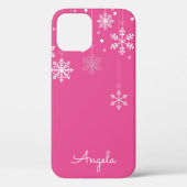 Hanging Snowflakes rose Nom unique iPhone 12 Coque (Verso)