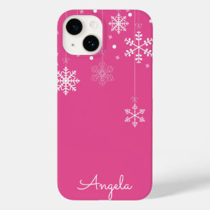 Hanging Snowflakes rose Nom unique iPhone 14 Coque