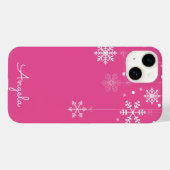 Hanging Snowflakes rose Nom unique iPhone 14 Coque (Verso (horizontal))