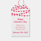 Hanging String Love Hearts Happy Valentine's Day Cadeaulabel (Voorkant)