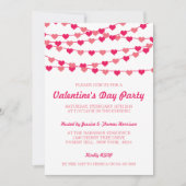 Hanging String Love Hearts Valentijnsdag Party Kaart (Voorkant)