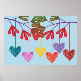 Hanging Tree Hearts Poster