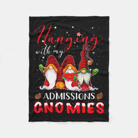 Hanging With My Admissions Gnomies Christmas Direc Fleece Deken (Voorkant)