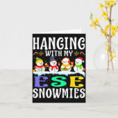 Hanging With My Ese Snowmies Teacher Christmas Gif Kaart (Gele Bloem)