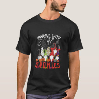Hanging With My Gnomies Autumn Spooky Cute Hallowe T-shirt