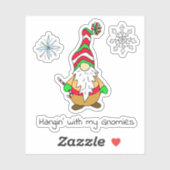 Hanging with my Gnomies Christmas Sticker (Vel)