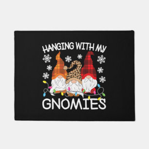 Hanging With My Gnomies Funny Christmas Gnome Xmas Deurmat
