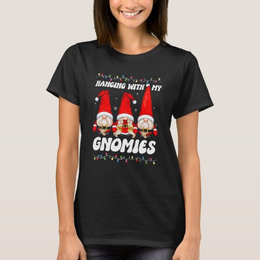 Hanging With My Gnomies Red Plaid Pattern Gnome Fr T-shirt (Voorkant)