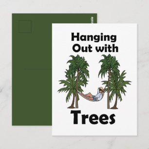 Hangmat Kamperen Uitwaaien Tussen Bomen Grappige Q Briefkaart