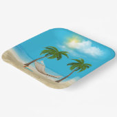 Hangmat op Tropical Beach Papieren Bordje (Gebogen)