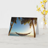 Hangmat tussen Palmen op Tropisch Strand Kaart (Gele Bloem)