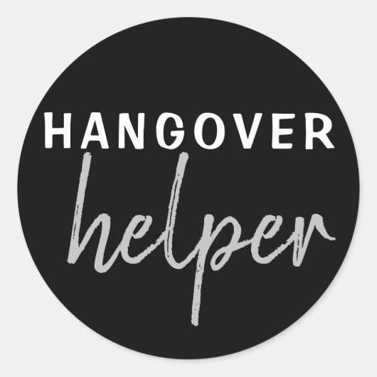 Hangover Helper Wedding Bachelorette Favor Sticker (Voorkant)