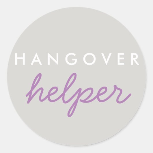 Hangover Helper Wedding Bachelorette Favor Sticker (Voorkant)