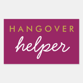 Hangover Helper Wedding Favor Magenta Gold Rechthoekige Sticker
