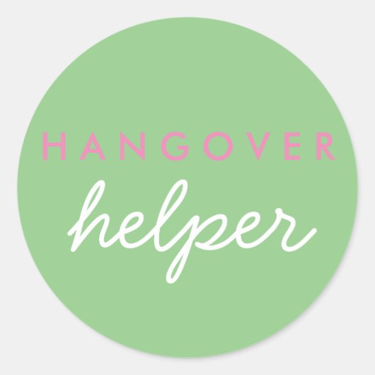 Hangover Helper Wedding Favoriser Sticker Sage ros (Devant)