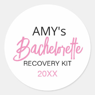Hangover Kit Bachelorette Party Favor Ronde Sticker