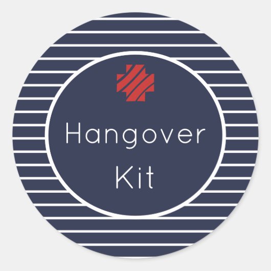 Hangover Kit Navy and White Striped Stickers (Voorkant)