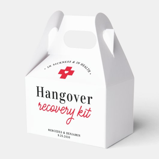 Hangover Recovery Kit Personalized Wedding Bedankdoosjes (Achterkant)
