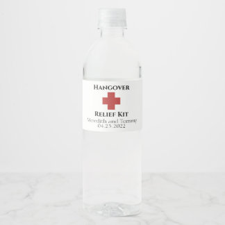 Hangover Relief Kit Fles Label Waterfles Etiket