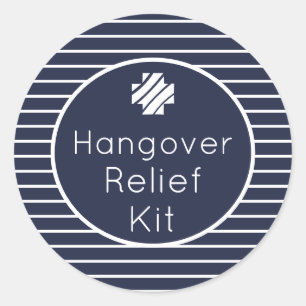 Hangover Relief Kit Navy en witte Stickers