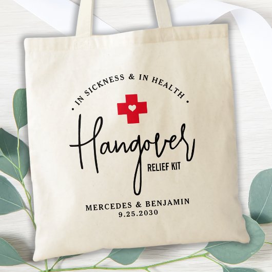 Hangover Relief Kit Personalized Wedding Tote Bag