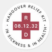 Hangover Relief Kit | Weddenschap Ronde Sticker (Voorkant)