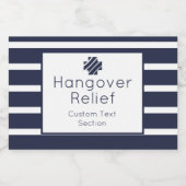 Hangover Relief Navy and White Sparkling Wijnetiket (Enkel label)
